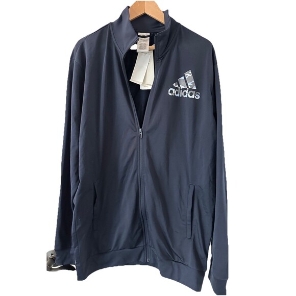 adidas Other - Adidas Navy Camo Tricot Zipup Jacket Large Tall